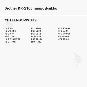 Brother DR-2100 rumpuyksikkö - Yhteensopivat tulostinmallit