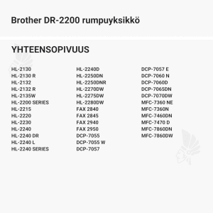 Brother DR-2200 rumpuyksikkö - Yhteensopivat tulostinmallit