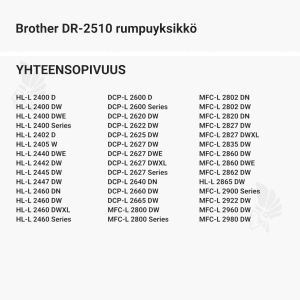 Brother DR-2510 rumpuyksikkö - Yhteensopivat tulostinmallit