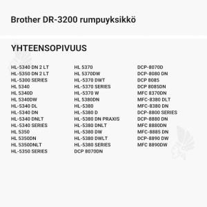 Brother DR-3200 rumpuyksikkö - Yhteensopivat tulostinmallit
