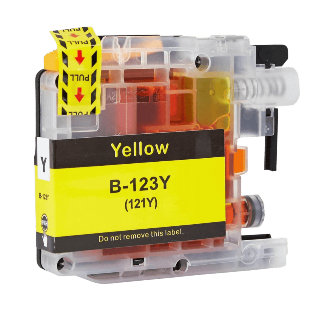 Yhteensopiva Brother LC121Y keltainen mustekasetti mustesuihkutulostimelle