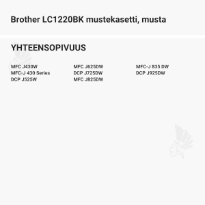Brother LC1220BK mustekasetti, musta - Yhteensopivat tulostinmallit