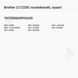 Brother LC1220C mustekasetti, syaani - Yhteensopivat tulostinmallit
