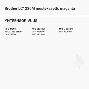 Brother LC1220M mustekasetti, magenta - Yhteensopivat tulostinmallit