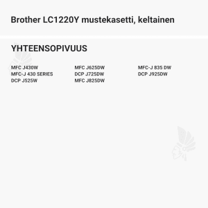 Brother LC1220Y mustekasetti, keltainen - Yhteensopivat tulostinmallit