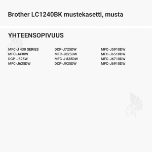 Brother LC1240BK mustekasetti, musta - Yhteensopivat tulostinmallit