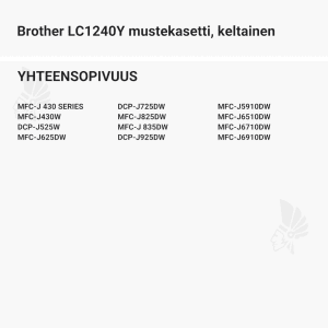 Brother LC1240Y mustekasetti, keltainen - Yhteensopivat tulostinmallit