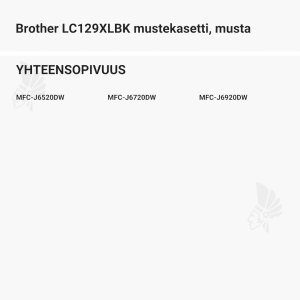 Brother LC129XLBK mustekasetti, musta - Yhteensopivat tulostinmallit