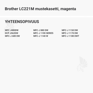 Brother LC221M mustekasetti, magenta - Yhteensopivat tulostinmallit