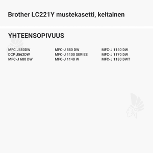 Brother LC221Y mustekasetti, keltainen - Yhteensopivat tulostinmallit