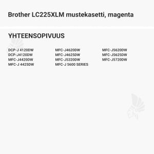 Brother LC225XLM mustekasetti, magenta - Yhteensopivat tulostinmallit