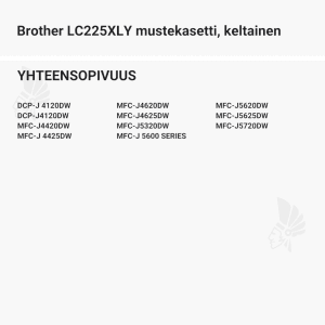 Brother LC225XLY mustekasetti, keltainen - Yhteensopivat tulostinmallit