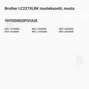 Brother LC227XLBK mustekasetti, musta - Yhteensopivat tulostinmallit