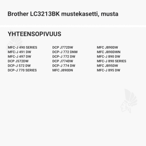 Brother LC3213BK mustekasetti, musta - Yhteensopivat tulostinmallit