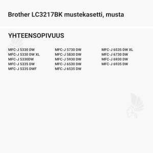 Brother LC3217BK mustekasetti, musta - Yhteensopivat tulostinmallit