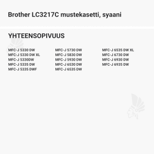 Brother LC3217C mustekasetti, syaani - Yhteensopivat tulostinmallit