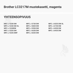 Brother LC3217M mustekasetti, magenta - Yhteensopivat tulostinmallit