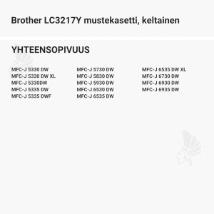 Brother LC3217Y mustekasetti, keltainen - Yhteensopivat tulostinmallit