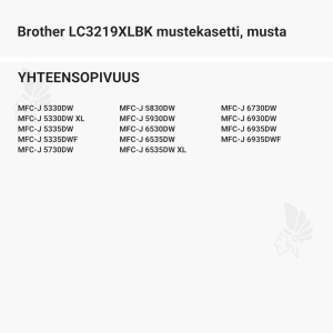Brother LC3219XLBK mustekasetti, musta - Yhteensopivat tulostinmallit