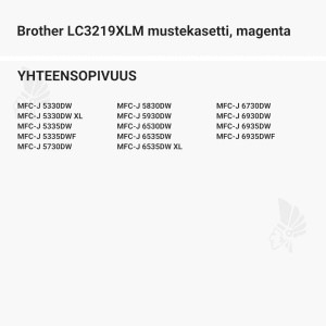 Brother LC3219XLM mustekasetti, magenta - Yhteensopivat tulostinmallit
