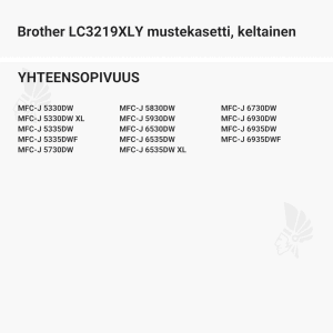 Brother LC3219XLY mustekasetti, keltainen - Yhteensopivat tulostinmallit
