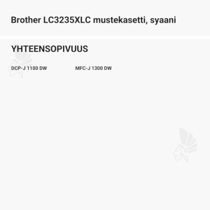 Brother LC3235XLC mustekasetti, syaani - Yhteensopivat tulostinmallit