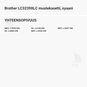 Brother LC3239XLC mustekasetti, syaani - Yhteensopivat tulostinmallit
