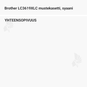 Brother LC3619XLC mustekasetti, syaani - Yhteensopivat tulostinmallit