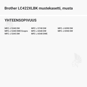 Brother LC422XLBK mustekasetti, musta - Yhteensopivat tulostinmallit