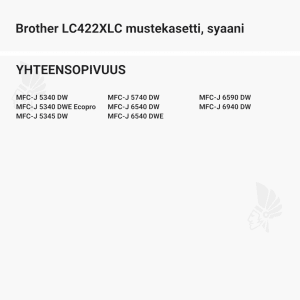 Brother LC422XLC mustekasetti, syaani - Yhteensopivat tulostinmallit