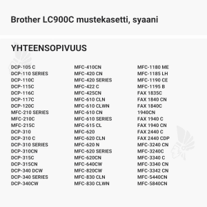 Brother LC900C mustekasetti, syaani - Yhteensopivat tulostinmallit