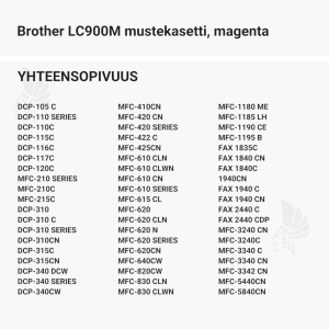 Brother LC900M mustekasetti, magenta - Yhteensopivat tulostinmallit