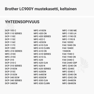 Brother LC900Y mustekasetti, keltainen - Yhteensopivat tulostinmallit
