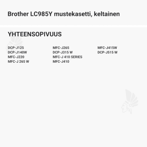 Brother LC985Y mustekasetti, keltainen - Yhteensopivat tulostinmallit