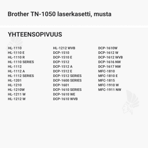 Brother TN-1050 laserkasetti, musta - Yhteensopivat tulostinmallit