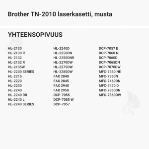 Brother TN-2010 laserkasetti, musta - Yhteensopivat tulostinmallit