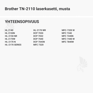 Brother TN-2110 laserkasetti, musta - Yhteensopivat tulostinmallit