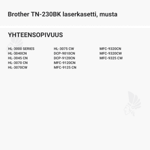 Brother TN-230BK laserkasetti, musta - Yhteensopivat tulostinmallit
