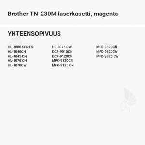 Brother TN-230M laserkasetti, magenta - Yhteensopivat tulostinmallit