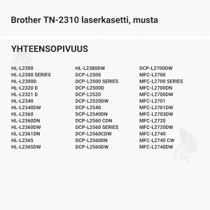 Brother TN-2310 laserkasetti, musta - Yhteensopivat tulostinmallit