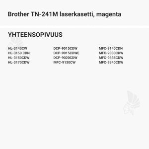 Brother TN-241M laserkasetti, magenta - Yhteensopivat tulostinmallit