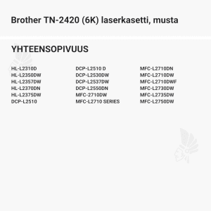 Brother TN-2420 (6K) laserkasetti, musta - Yhteensopivat tulostinmallit
