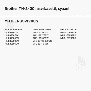 Brother TN-243C laserkasetti, syaani - Yhteensopivat tulostinmallit