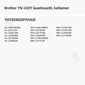 Brother TN-243Y laserkasetti, keltainen - Yhteensopivat tulostinmallit