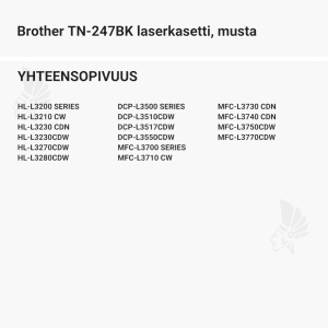 Brother TN-247BK laserkasetti, musta - Yhteensopivat tulostinmallit