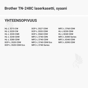 Brother TN-248C laserkasetti, syaani - Yhteensopivat tulostinmallit