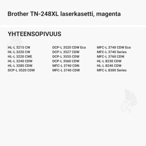 Brother TN-248XL laserkasetti, magenta - Yhteensopivat tulostinmallit