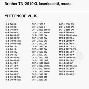 Brother TN-2510XL laserkasetti, musta - Yhteensopivat tulostinmallit