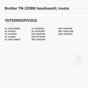 Brother TN-320BK laserkasetti, musta - Yhteensopivat tulostinmallit