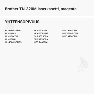 Brother TN-320M laserkasetti, magenta - Yhteensopivat tulostinmallit